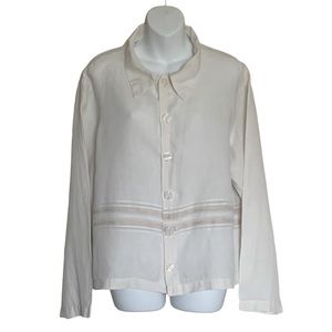 CP Shades Pure Irish Linen Lagenlook Button Up Shirt Size Medium